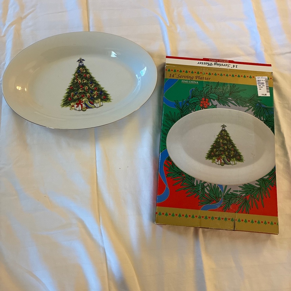 Vintage Christmas Tree Serving Platter